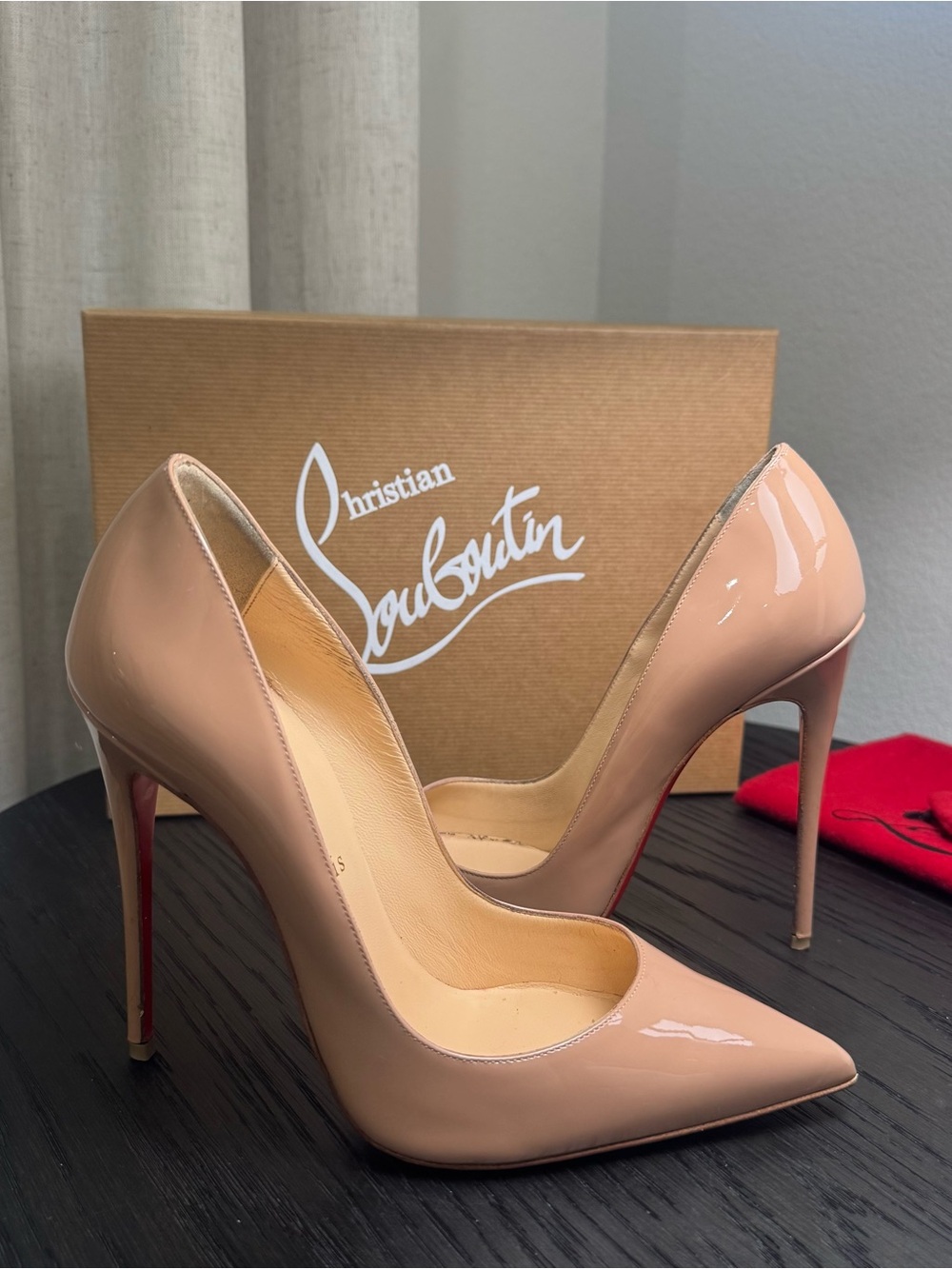 Christian Louboutin So Kate 120 Pumps Patent Nude 38